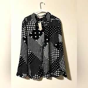 NWT Philosophy Women’s Polka Dot Blouse Size Extra Large